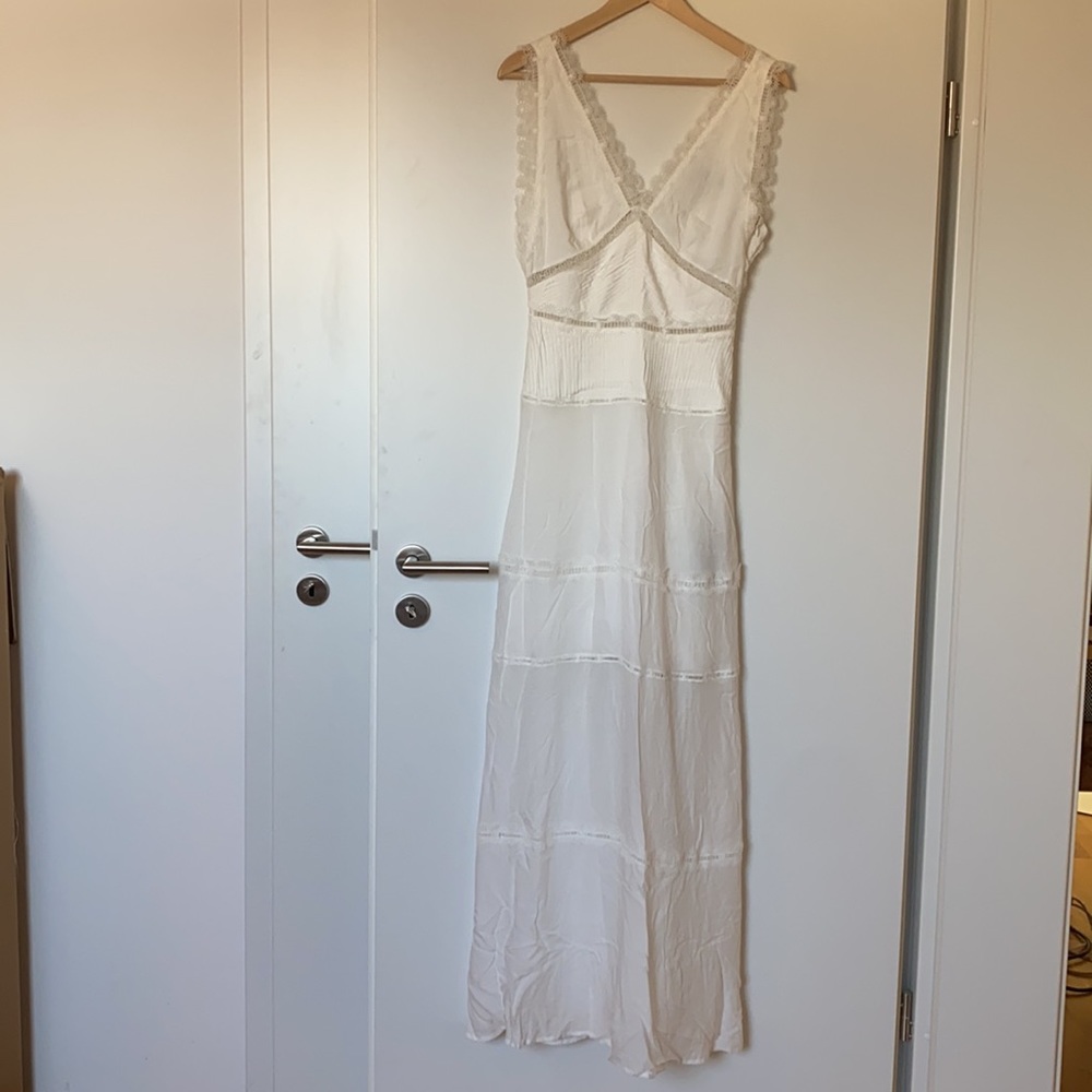 The Kooples Paris long white lace dress wedding dress gown summer bride maxi